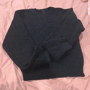 SKIMS Black Textured Crewneck Sweater